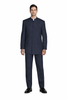 Mens 5 Button Mandarin Collar Suit in Navy Pinstripe