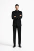 Mens 5 Button Mandarin Collar Tuxedo Suit in Black
