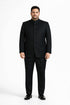 Mens 5 Button Mandarin Collar Tuxedo Suit in Black