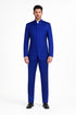 Mens 5 Button Mandarin Collar Tuxedo Suit in Navy