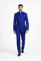 Mens 5 Button Mandarin Collar Tuxedo Suit in Navy