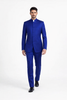 Mens 5 Button Mandarin Collar Tuxedo Suit in Navy