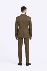 Al Capone Outfit for Men Brown Double Breasted Suit $179 + Hunter Green Vest $59