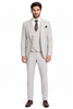Men's Ash Statement Ticket Pocket Peak Lapel Wool Double Breasted Vest Suit with Gold Buttons – Modern Fit