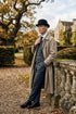 Mens Beige Vintage Style Trenchcoat Overcoat + Suit + Hat – Classic Long Trench Coat Inspired by Peaky Blinders Formal 1920s Package