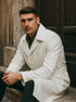 Men's Belted Wool Topcoat – White Alberto Belt Overcoat for Winter Style