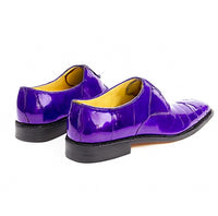 Mens Belvedere Mare Eel & Ostrich Cap Toe Dress Shoe in Black