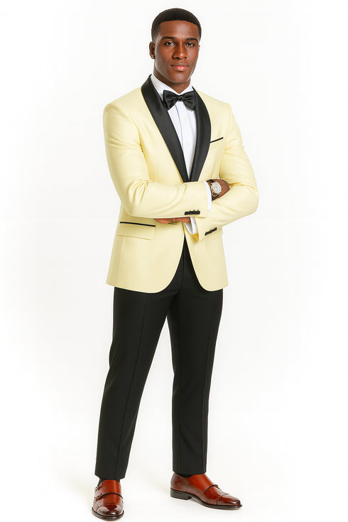 Big And Tall Suit For Men - Jacket + Pants + Bowtie + Pants - Ivory Suit