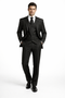 Men's Black And White Gangster Bold PinStripe Mars Vested 3 Piece Fashion Suit