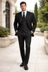 Men's Black And White Gangster Bold PinStripe Mars Vested 3 Piece Fashion Suit