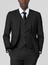 Mens Black 3 Piece Birdseye Modern Classic Style Formal Suit (Open Box)