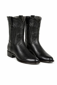 Men's Los Altos Original Leather Boots Roper Toe - Black 692105