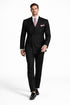 Mens Black Double Breasted Suit - Mens Classic Double Breasted Luxury Wool Feel Suit in Black