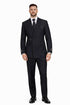 Men’s Black Double Breasted Wool Suit with Metal Buckle Closure