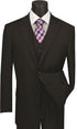 Harlem Nights Suits for Men - Mens Black Fine Pinstripe Suit 3 Piece Business Fit Vinci V2RS-7