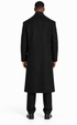Mens Black full length wool overcoat -Full length Mens Topcoat - Full length coat