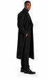 Mens Black full length wool overcoat -Full length Mens Topcoat - Full length coat