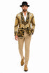 Men’s Black and Gold Baroque Blazer with Matching Pants, Hat, and Shoes – Luxury Party and Wedding Outfit Set