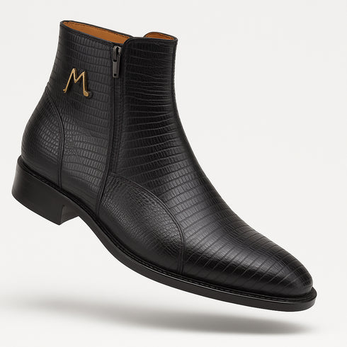 Peninsula Lizard Emblem Boot Black By Mezlan Made In Spain Brand