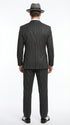 Mens Black Pinstripe AI Capone Suit – Vintage 1920s Gangster Style Three Piece Formal Suit