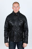 Mens Black Platini Western Leather Jacket - Vintage Cowboy Style
