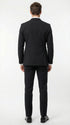 Mens Black Seersucker Suit – Shadow Ton on Ton Mini Textured Two Button Cotton Fabric Formal Summer Suit