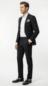 Mens Black Seersucker Suit – Shadow Ton on Ton Mini Textured Two Button Cotton Fabric Formal Summer Suit