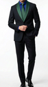 Mens Black Suit with Purple Lapel – Elegant Formal Tuxedo Style Suit for Wedding, Prom, Party and Evening Wear