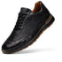 Marco Di Milano Roma Men's Shoes Black Genuine Caiman Crocodile / Woven Leather Fashion Sneakers