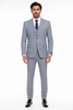 Men’s Blue Plaid 3-Piece Tailored Fit Suit with Vest