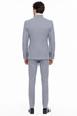 Men’s Blue Plaid 3-Piece Tailored Fit Suit with Vest