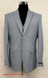 Men’s Blue Plaid 3-Piece Tailored Fit Suit with Vest