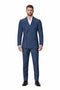 Mens Blue Wool Tiglio Double Breasted Suit – Classic Peak Lapel Suit