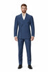 Mens Blue Wool Tiglio Double Breasted Suit – Classic Peak Lapel Suit