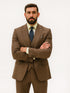 Men’s Brown Slim Fit Suit – Three-Piece Formalwear for Weddings