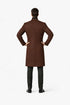 Mens Brown Fabric Double Breasted Overcoat