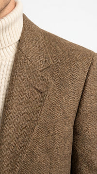 Mens Brown Houndstooth Blazer – Classic British Style 2 Button Checkered Texture Sport Coat for Fall, Winter Khaki Tan