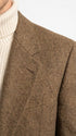 Mens Brown Houndstooth Blazer – Classic British Style 2 Button Checkered Texture Sport Coat for Fall, Winter Khaki Tan