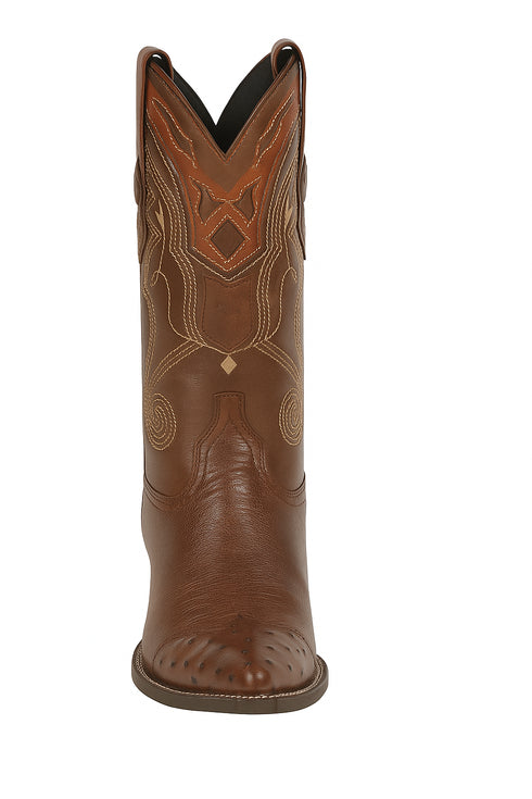 Men's Wild West Smooth Ostrich Skin 3X Toe Boots 29504-B