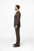 Men's Brown Plaid Double-Breasted Wool Suits – Classic Windowpane Two-Piece Formal Suits By Rossiman
