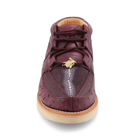 Los Altos Casual Burgundy Genuine Stingray / Ostrich Shoes