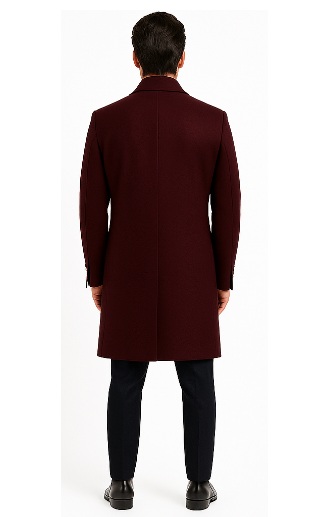 mens burgundy dress coat Classic Burgundy Wool-blend Modern Tech Suit Jacket