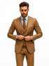 Men’s Brown Groom Suit with Vest and Pocket Square – Formal Style