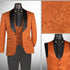 Men’s Designer Burnt Orange Floral Brocade Slim Fit Formal Tuxedo