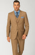 Mens Classic 3 Button Vested Dress Suit in Tan