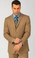 Mens Classic 3 Button Vested Dress Suit in Tan