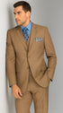 Mens Classic 3 Button Vested Dress Suit in Tan