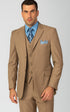 Mens Classic 3 Button Vested Dress Suit in Tan