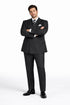 Mens Classic Double Breasted Poplin Suit In Black
