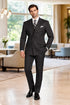 Mens Classic Double Breasted Poplin Suit In Black